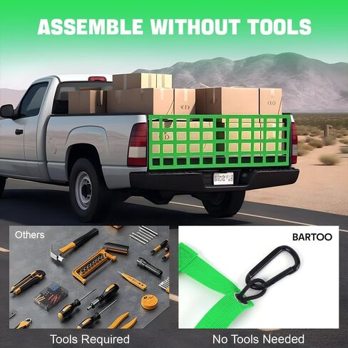 Tailgate Net for Pickup Truck Bed, Heavy Duty Tailgate Mesh Cargo Netting Cargo Net with Hooks for Chevrolet, Ford, Toyota, Dodge RAM, Jeep in Kuwait