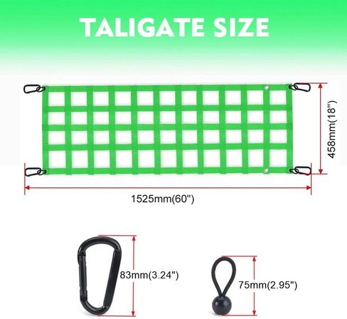 Tailgate Net for Pickup Truck Bed, Heavy Duty Tailgate Mesh Cargo Netting Cargo Net with Hooks for Chevrolet, Ford, Toyota, Dodge RAM, Jeep in Kuwait