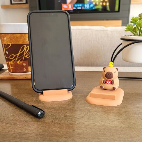 Capybara Phone Stand (Boba) - Sturdy Universal Holder for Smartphones, iPhone & Android - Cute Animal Desk Accessory, Novelty Kawaii Decor Gift for Capybara Lovers in Saudi Arabia