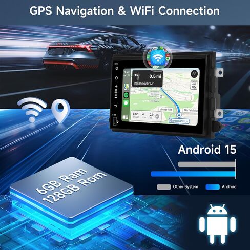 [2G + 64G] SteroRoid Car Steroo for Ford F150 F250 F350 2004-2008/for Ford Explorer Edge مع CARPLAY Android Auto ، راديو لمس 7 بوصات مع GPS Bluetooth wifi dsp fm/rds canbus + camera in Saudi Arabia