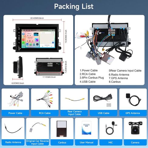 [2G + 64G] SteroRoid Car Steroo for Ford F150 F250 F350 2004-2008/for Ford Explorer Edge مع CARPLAY Android Auto ، راديو لمس 7 بوصات مع GPS Bluetooth wifi dsp fm/rds canbus + camera in Saudi Arabia