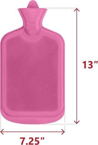 زجاجة ماء ساخن من steadmax ، 2 لتر (68 أوقية) من المطاط الطبيعي - BPA مجاني - كيس ماء ساخن كبير للضغط الساخن والعلاج الحراري ، وتخفيف الألم من التشنجات ، وألم الظهر ، والعضلات ، والإصابات ، والأزرق in Kuwait