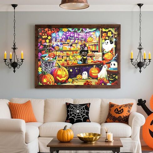 1000 قطعة ألغاز يونيكورن ملون للبالغين - لغز بانوراما صعبة وصعبة ، تصميم فسيفساء ملون مثالي لليالي لعبة العائلة in Kuwait