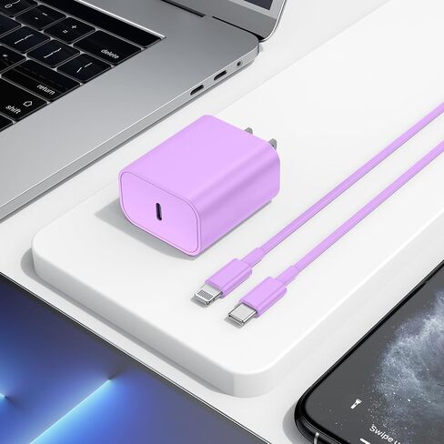 iPhone Fast Charger, USB C Wall Charger Block Plug and 10ft Type C to Lightning Charging Cable Cord Long,PD 20W Cube Brick Box Adapter for Apple iPhone 14 Pro Max/14 Plus/14/13/12 Mini/11/XS Max/XR/X in Saudi Arabia