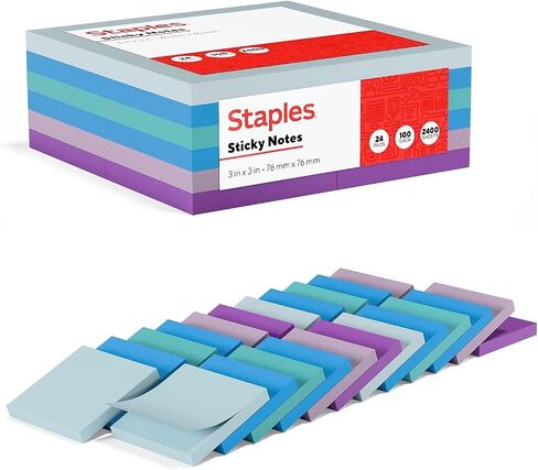 Staples 24295902 Stickies Standard Notes 3-Inch X 3-Inch Assorted 100 Sh./Pad 24 Pads/Pk in Saudi Arabia