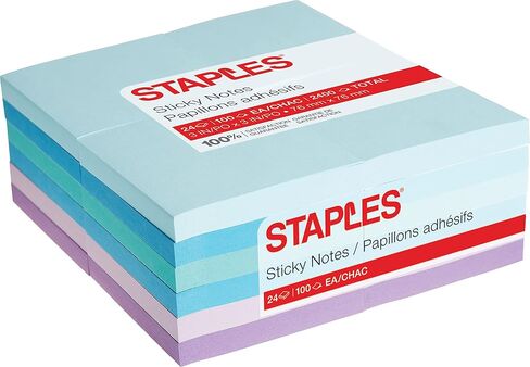 Staples 24295902 Stickies Standard Notes 3-Inch X 3-Inch Assorted 100 Sh./Pad 24 Pads/Pk in Saudi Arabia