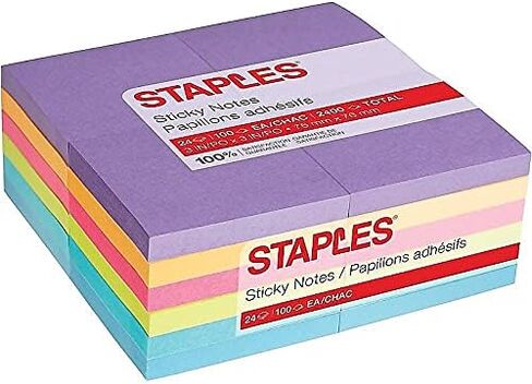 Staples 24295902 Stickies Standard Notes 3-Inch X 3-Inch Assorted 100 Sh./Pad 24 Pads/Pk in Saudi Arabia