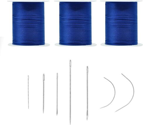Extra Strong Upholstery Thread Repair Sewing Kit,Polyester Thread for Sewing with 7 Size Sewing Needles for Furniture,Leather&Canvas Stitching,70m/Spool,White,Black,Brown in Saudi Arabia