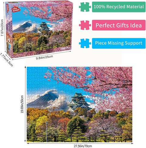 HUADADA 1000 Piece Puzzles for Adults - Elf Tree House - Jigsaw Puzzles for Adults and Kids 1000 Piece Fairy Tale House Educational Games Colorful Puzzles for Home Decoration in Saudi Arabia