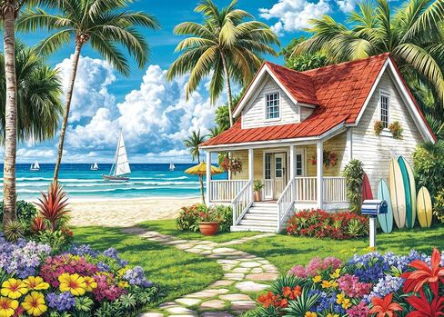 HUADADA 1000 Piece Puzzles for Adults - Elf Tree House - Jigsaw Puzzles for Adults and Kids 1000 Piece Fairy Tale House Educational Games Colorful Puzzles for Home Decoration in Saudi Arabia