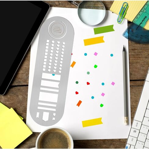 Faccito Stainless Steel Metal Stencil Bookmark 2.5 x 8 Inches Black Bookmark Journaling Metal Journal Stencil for DIY Engraving, Painting, Template, Scrapbook, Planner in Saudi Arabia