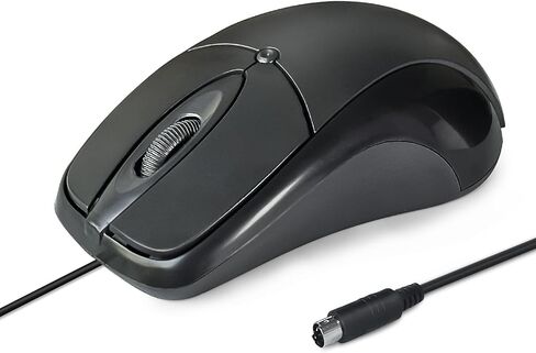 High-Performance Wired PS2 Mouse - 1000 DPI Resolution, Black, 5ft Cable, Includes PS2 to USB Adapter, 3 Buttons, Optical Tracking, Compatible with Laptop, Chromebook, PC, Desktop, Mac in Saudi Arabia
