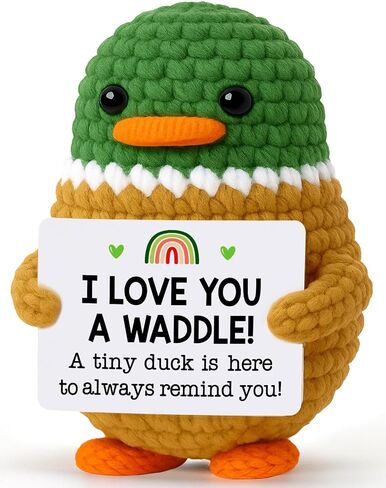 MBL Positive Emotional Duck Gifts - Small Funny Cute Handmade Inspirational Uplifting Support Knitted Crochet Mallard Duck for Women Men Teens Friends Birthday Graduation Motivational Presents in Saudi Arabia