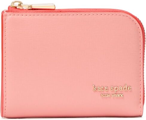 Kate Spade New York Devin Spring Pansies منقوشات بطاقة Saffiano Leather zip ، Blush Cloud Multi in Kuwait