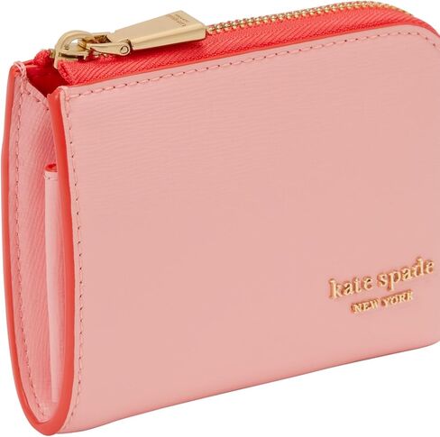 Kate Spade New York Devin Spring Pansies منقوشات بطاقة Saffiano Leather zip ، Blush Cloud Multi in Kuwait