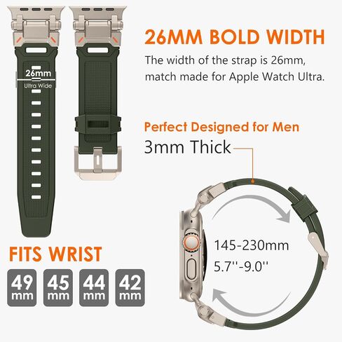 FULLIFE Designed for Apple Watch Band Apple Watch Ultra 3/2/1 49mm for Men in Kuwait
