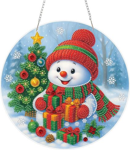 Eiflow DIY Christmas Diamond Art Painting Hanging Kit for Adults, Acrylic Diamonds Painting Pendant Ornament Board Kit Double Sided(Santa Claus) in Saudi Arabia