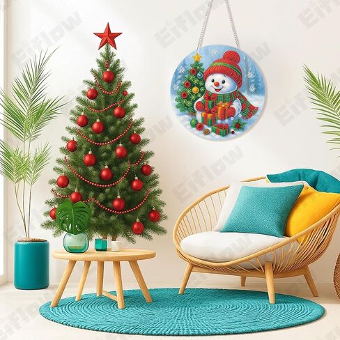 Eiflow DIY Christmas Diamond Art Painting Hanging Kit for Adults, Acrylic Diamonds Painting Pendant Ornament Board Kit Double Sided(Santa Claus) in Saudi Arabia