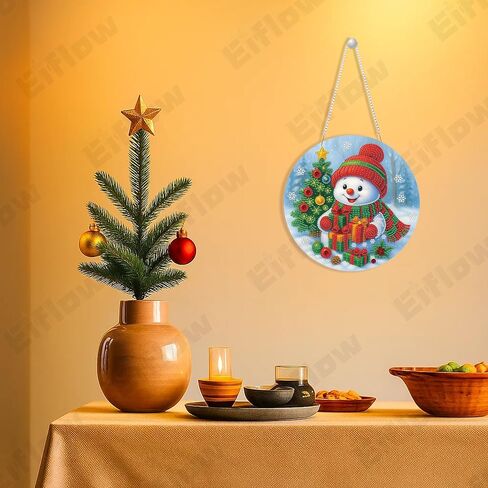 Eiflow DIY Christmas Diamond Art Painting Hanging Kit for Adults, Acrylic Diamonds Painting Pendant Ornament Board Kit Double Sided(Santa Claus) in Saudi Arabia
