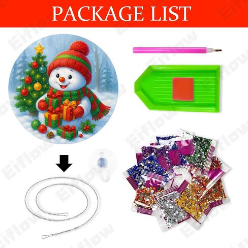 Eiflow DIY Christmas Diamond Art Painting Hanging Kit for Adults, Acrylic Diamonds Painting Pendant Ornament Board Kit Double Sided(Santa Claus) in Saudi Arabia