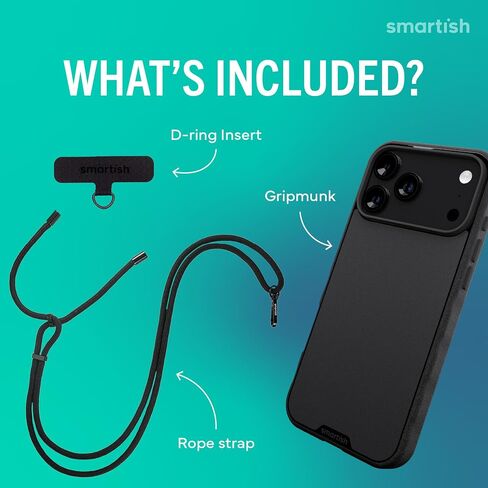 Smartish® iPhone 17 Pro Max MagSafe Case - Gripmunk Magnetic Slim Case [Lightweight + Protective] Thin Grip Cover with Microfiber Lining for Apple iPhone 17 Pro Max - Black Tie Affair in Kuwait