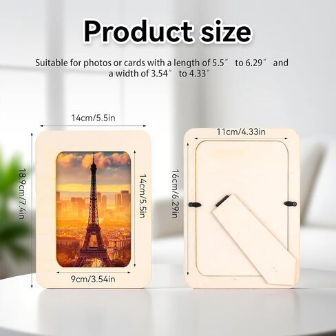 20 Pack Wooden Picture Frames, DIY Unfinished Solid Wood Photo Picture Frames for 4 x 6 in Photos Standing Postcard Picture Frame for Crafts DIY Painting Birthday Wedding Gifts in Saudi Arabia