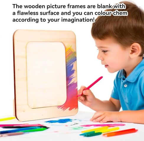 20 Pack Wooden Picture Frames, DIY Unfinished Solid Wood Photo Picture Frames for 4 x 6 in Photos Standing Postcard Picture Frame for Crafts DIY Painting Birthday Wedding Gifts in Saudi Arabia