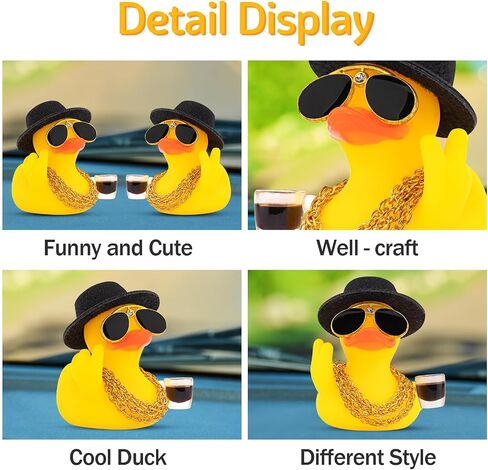 wonuu Rubber Duck Car Ornament Funny Office Gifts Duck Car Dashboard Decorations Quirky Decor Coffee Cup (3.54 Inches) in Saudi Arabia