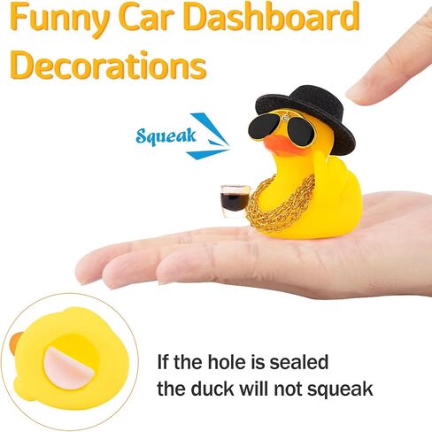 wonuu Rubber Duck Car Ornament Funny Office Gifts Duck Car Dashboard Decorations Quirky Decor Coffee Cup (3.54 Inches) in Saudi Arabia