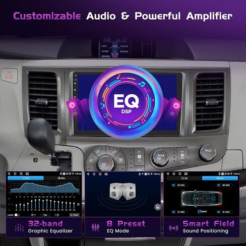 2+64GB Android 15 Car Stereo for Toyota Sienna 2011-2014 Wireless Carplay, 9'' Touch Screen Car Radio Android Auto, GPS Navi, WiFi, Bluetooth Audio Receiver, SWC, Backup Camera, FM RDS Radio in Saudi Arabia