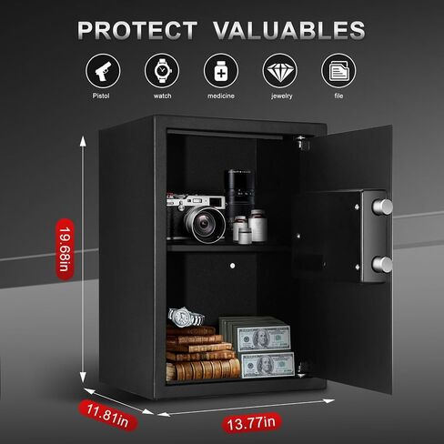 TIGERKING Digital Keypad Safe Box, Small Safe Money Safe Lock Box Cabinet Safes, Solid Alloy Steel Office Hotel Home Mini Safes for Cash Jewelry Documents,0.5 Cubic Feet (White) in Saudi Arabia