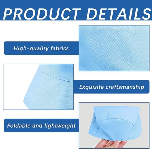 8PCS Khaki Bucket Hats Blank for Women Men Bucket Hats Bulk Blank Sun Hat for Beach Fishing Outdoor Camping Sun Cap Adult DIY Logo Hand Draw Print Heat Transfer in Kuwait
