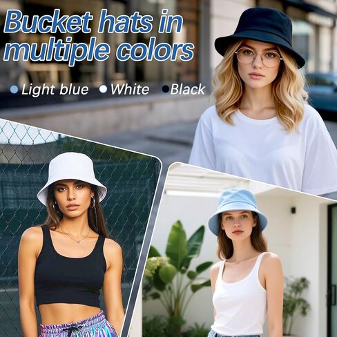 8PCS Khaki Bucket Hats Blank for Women Men Bucket Hats Bulk Blank Sun Hat for Beach Fishing Outdoor Camping Sun Cap Adult DIY Logo Hand Draw Print Heat Transfer in Kuwait