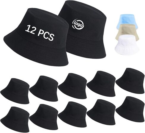 8PCS Khaki Bucket Hats Blank for Women Men Bucket Hats Bulk Blank Sun Hat for Beach Fishing Outdoor Camping Sun Cap Adult DIY Logo Hand Draw Print Heat Transfer in Kuwait