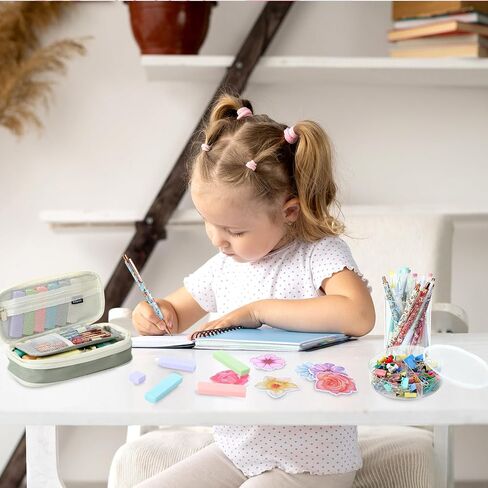 Eersida 58 Pcs Coquette Aesthetic School Office Supplies with Large Pencil Pouch Ink Gel Pens Highlighters Pink Bow Sticky Notes Color Pens Stapler Set for Student Stationary in Saudi Arabia