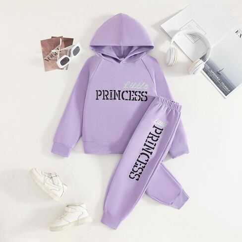 Toddler Girls Pant Set Hoodie Long Sleeve Fall Outfits Sweatsuits Girls' Clothing Sets 2 Piece in Kuwait