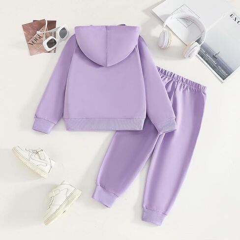 Toddler Girls Pant Set Hoodie Long Sleeve Fall Outfits Sweatsuits Girls' Clothing Sets 2 Piece in Kuwait
