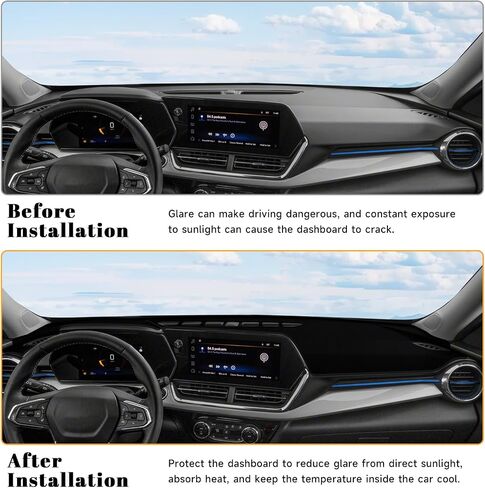 غطاء لوحة Dashboard Black Dash Cover Mat Carpet لـ Chevy Malibu 2016-2025 Cover Cover Cover Material Material Dash Mat Sunshade in Saudi Arabia