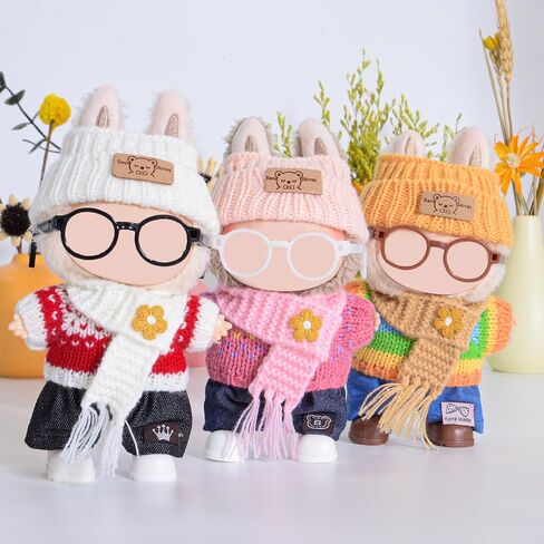 iBayda Total 3 Sets Knit Doll Clothes Accessories for 17cm Dolls Include: 3 Hats, 3 Sweaters, 3 Bags- Soft & Stylish Costume Accessories (Doll and Glasses are Not Icluded) in Saudi Arabia