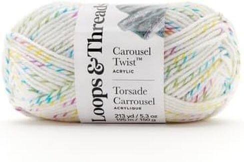 Carousel Twist Yarn by Loops & Threads - Yarn for Knitting, Crochet, Weaving, and Arts & Crafts - Biscuit, Acrylic, 5.3 oz in Kuwait