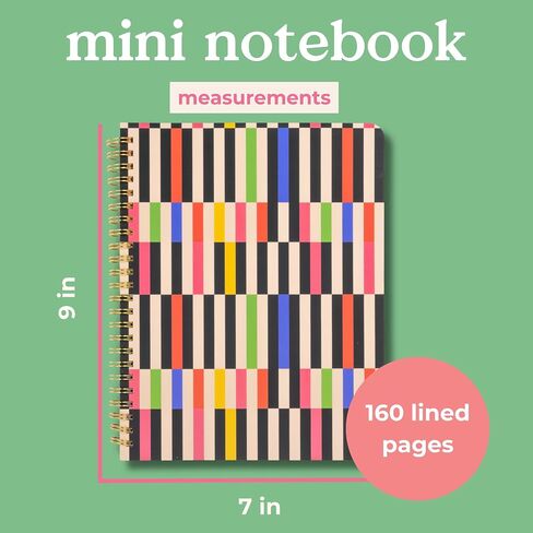 ban.do Rough Draft Mini Spiral Notebook with Saying, 8.5" x 6.75" with Pockets and 160 Lined Pages (Pink Plaid) in Saudi Arabia