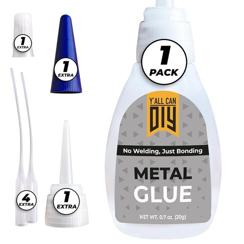 Y'allCanDiy Super Glue for Metal 2 Pk x .7 Oz. (20g)– High-Strength Formula, Instant Bond for Stainless Steel, Aluminum, Jewelry, Glass & Crafts, Waterproof, Precision Tip for Easy Control in Kuwait