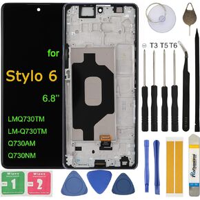 استبدال شاشة LCD لـ LG Stylo 6 6.8 '' LMQ730TM Q730AM Q730NM ASSEMBLY LCD Display Distract Digitizer مع أدوات in Kuwait