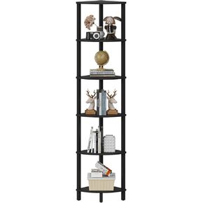 Corner Shelf, 5-Tier Corner Bookshelf, Industrial Corner Ladder Shelf, Modern Display Shelf for Living Room, Bedroom, Kitchen, Home Office, White UJSJ001W in Kuwait