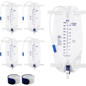 4 حزمة 2000 مل أكياس القسطرة للرجال والنساء ، حقيبة الصرف الصحي البولية مع غرفة مضادة للتراجع ، كيس البول مع حجم 2000 مل ، 48 "أنبوب الصرف ، مقاطع وخطاف معلقة in Kuwait