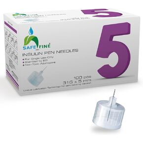Safe Fine Insulin Pen Needles 4mm 32G (5/32" x 0.23 mm) Thin Wall Technology, Diabetic Needles for Insulin Injections, Compatible with Most Diabetes Pens, 100 Pcs/Box in Saudi Arabia