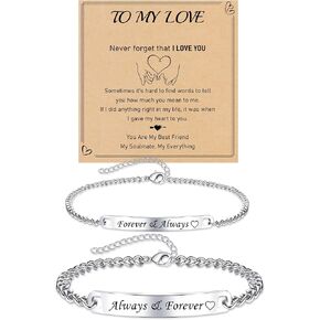 Matching Bracelets, Couple Bracelet Anniversary Couple Gifts for Him and Her Boyfriend and Girlfriend Stainless Steel Relationship Bracelets Birthday Gifts for Her Wife Husband Anniversary Jewelry for Mom and Dad in Kuwait