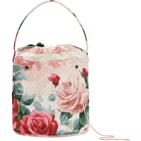 Tatenale Crochet Bag Yarn Bag Knitting Project Bag with Pockets and Handle Portable Yarn Storage Organizer Tangle Free 8.3x11 Inch Cat Back in Saudi Arabia