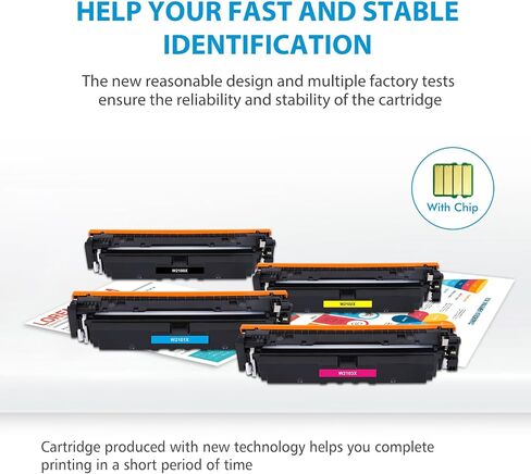 206X Toner Cartridges 4 Pack High Yield Compatible for 206X 206A Set for Color Laser Jet Pro M255dw M255nw MFP M283fdw M283cdw M282nw M283fdn Printer Ink (Black/Cyan/Yellow/Magenta) in Saudi Arabia