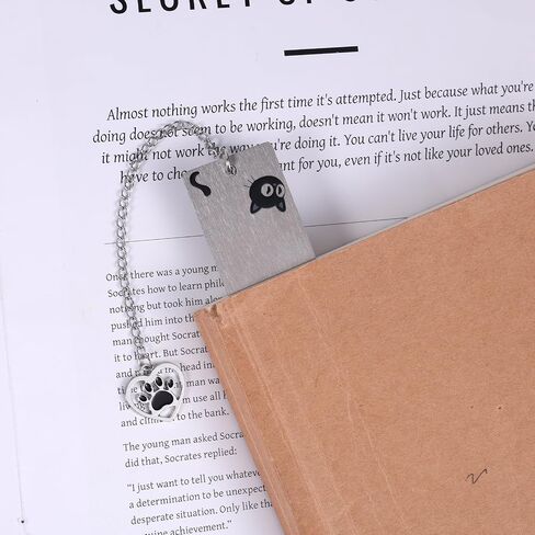 هدية مرجعية قطة لمحبي القطط ، كتاب لطيف نوم هريرة المعادن مارك لك PAWSED هنا إكسسوارات القراءة المرجعية للنساء رجال أصدقاء القراء هدية نادي in Saudi Arabia